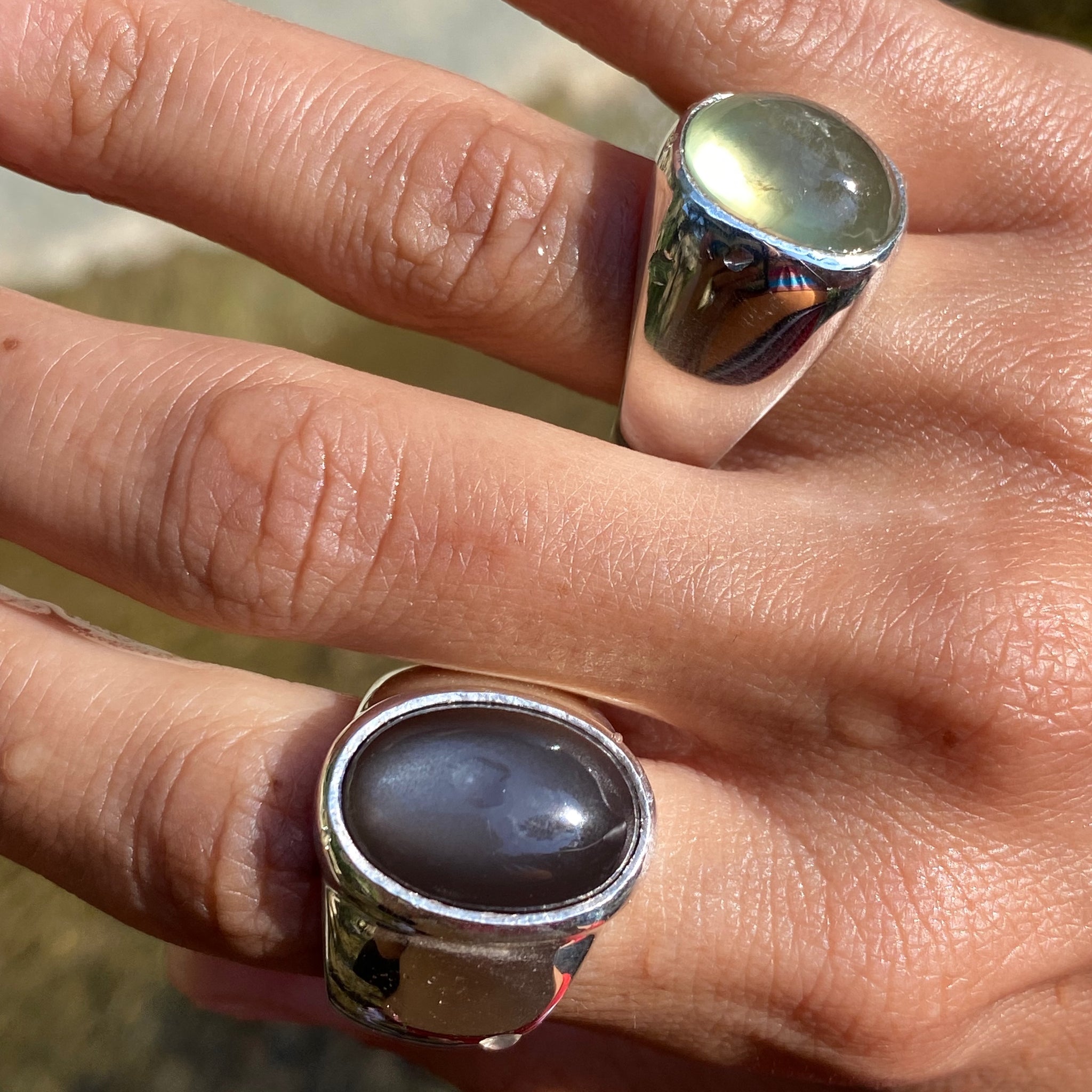 Grey Moonstone Ring - Size 9.25