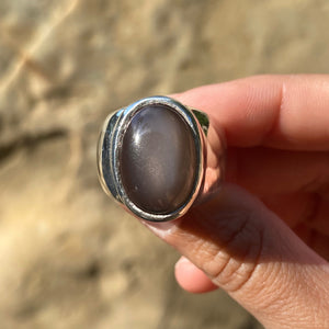 Grey Moonstone Ring - Size 9.25