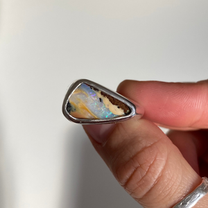 Asymmetric Opal Signet - Size 7