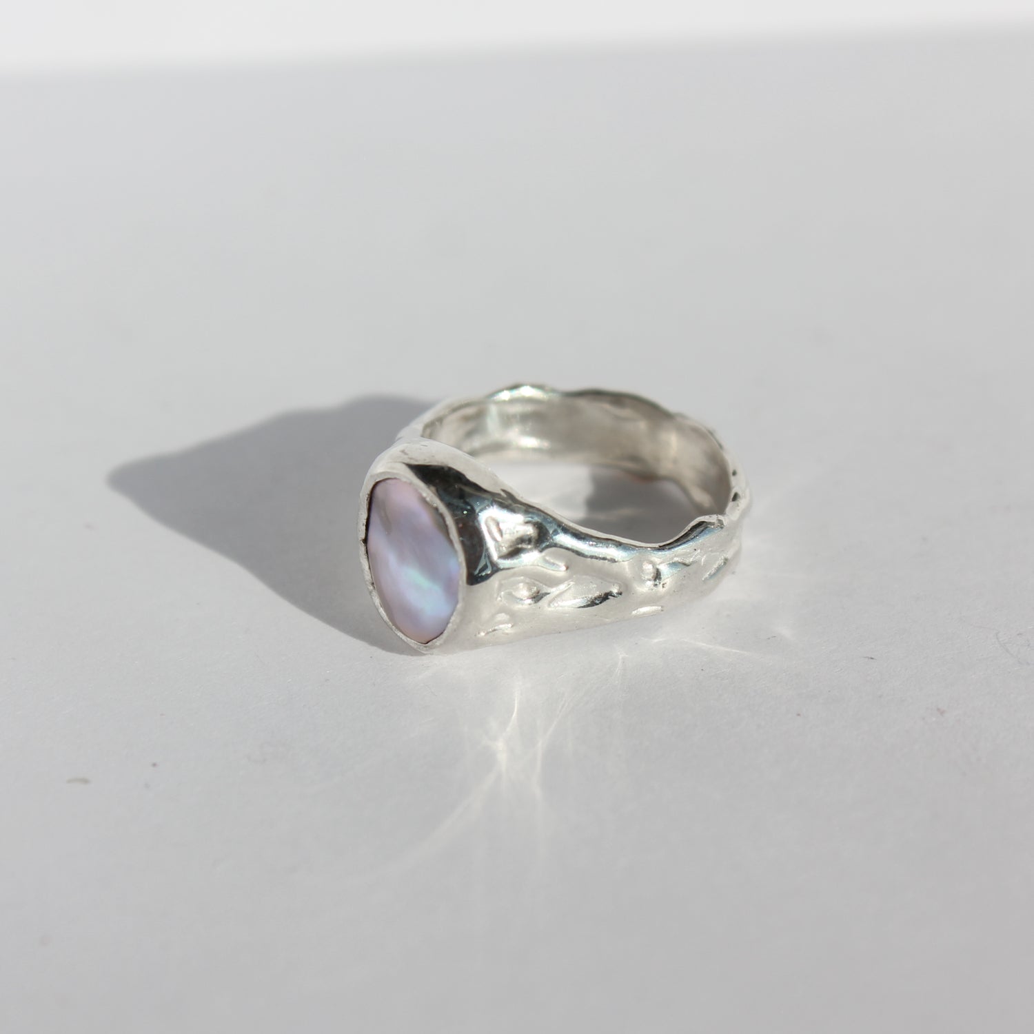 Pearl Crater Ring - Size 4.5
