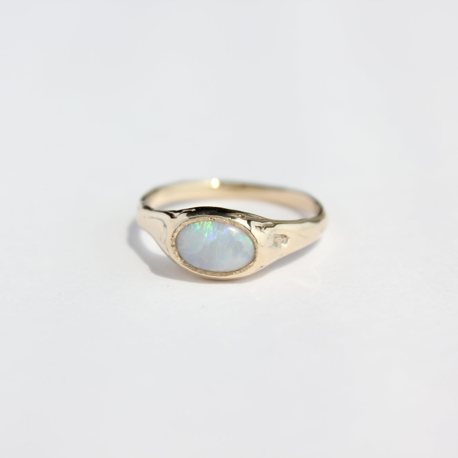 Molten Opal Signet (10k gold) - Size 6.25