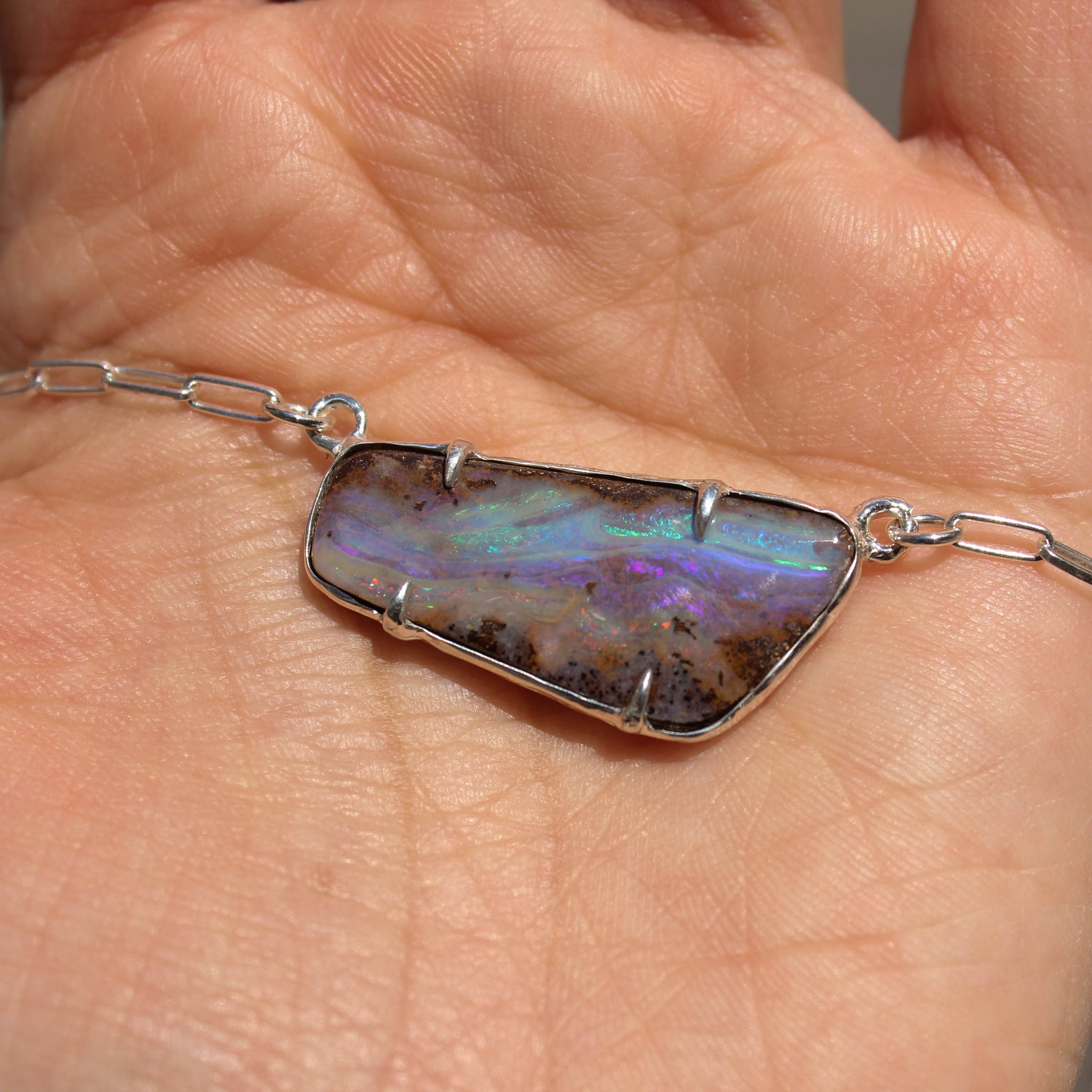 Statement Boulder Opal Pendant - Thaleia Jewelry