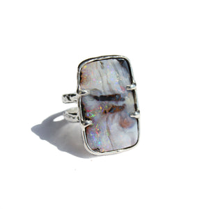 Double Band Opal Ring - Size 7.25 - Thaleia Jewelry