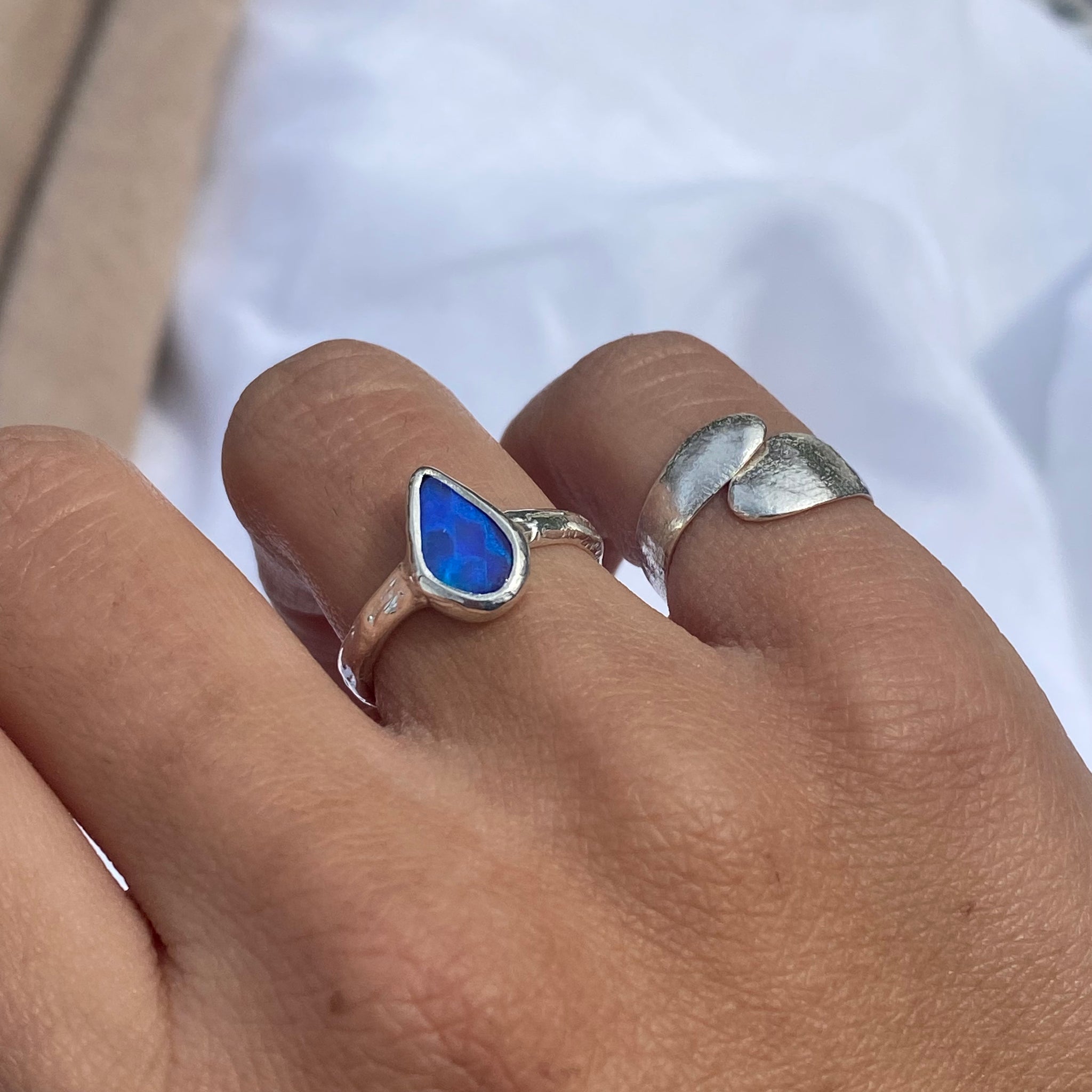 Dainty Opal Ring - Size 5.5 - Thaleia